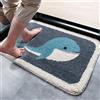 WXYDDXC Tappeto Bagno Balena Blu Scuro Tappetino Bagno Morbido Tappeto Cucina Tappeti Bagno Assorbente Tappeto Ingresso Interno Antiscivolo per Tappeti Lavabile Tappeto Doccia 40x60cm