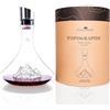 Alaskan MAKER Caraffa per decantare il vino, 1,8 l, borosilicato di alta qualità, soffiato artigianalmente con montagne in rilievo, tappo 3 in 1 (filtro, aeratore e beccuccio) (Everest)