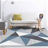 Tappeti Design Tappeto Moderno Salotto Pelo Corto Tappeto 120 X 180 CM Triangolo tridimensionale a strisce blu, grigie e bianche Grande, Antiscivolo, Lavabile, Cameretta dei Bambini, Soggiorno 120x180cm