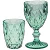 KEDEA Bicchieri Acqua in Vetro, Calici Colorati in Vetro, Calici Lavabili in lavastoviglie, Tumbler Acqua e Calici Vino Colorati in vetro GRAND PAVE' colore TURCHESE