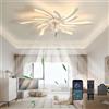 KVOYYIRA Fiore Lampadario con Ventilatore da Soffitto Silenzioso LED Dimmerabile Ventilatore da Soffitto con Luce E Telecomando Reversibile 6 velocità per Camera da Letto Salotto-White