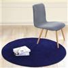 Reyox Tappeto Rotondo Tinta Unita Soffice Pelo Corto, Tappetino Antiscivolo Assorbenti per Bagno Salotto Camera da Letto Blu Navy 130 cm