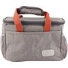 Baxnore Borsa per il pranzo isolata in tessuto Oxford da 15 litri, in foglio di alluminio, Borsa termica congelabile a tenuta stagna, Portapranzo completamente isolante, (Grigio)