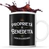 Planetee Tazza Proprietà di Benedetta | Tazza Ceramica Nome Messaggio Divertente Originale Idee Regali Anniversario Natale Valentino Donna Ragazzi Madri sorelle amiche colleghe mogli