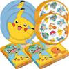 Unique Piatti e tovaglioli Pokemon, decorazioni per feste di compleanno, 8 piatti da cena e 8 piatti da dessert, 16 tovaglioli