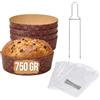FAH FAMILY AT HOME FAH - Kit Stampo Panettone Basso (5pz x 750 g) + Spillone Panettone