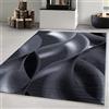 Carpetsale24 Tappeto per Soggiorno 200x290 cm Nero, Design Astratto a Onde - Tappeto a Pelo Corto per Sala da Pranzo e Camera da Letto, Morbido e Facile da Pulire