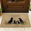 Generic Zerbino con famiglia di cani di benvenuto, cuccioli di labrador nero, decorazione per interni ed esterni, tappetino anteriore in gomma antiscivolo, facile da pulire, 73 x 43 cm