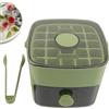 Generico Set Vassoio Ghiaccio con Cassetto Estraibile e 2 Vassoi Impilabili - Facile Accesso al Ghiaccio, Estrazione Semplice, Materiale Alimentare PP Silicone, Risparmio Spazio (verde)