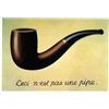 Social Crazy Stampa in Tela Canvas 100% QUALITà ITALIA - Magritte - Ceci n'est pas una pipe l'inganno - effetto Dipinto Idea Regalo Casa quadro cucina stanza da letto soggiorno (60x90 cm)