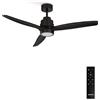 CREATE / WINDSTYLANCE NATURAL WOOD/Ventilatore da soffitto con luce nero con telecomando/ 40W, Silenzioso, Ø132 cm, 6 velocità, temporizzatore, estate-inverno, doppia altezza, motore DC