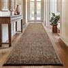 SIMPEX, Tappeto Runner in Cotone Chenille Marrone 80x250 cm Lavabile, Stile Boho, Antiscivolo e Morbido, Pelo Corto, Monocromatico Mélange, Per Cucina, Camera e Corridoio