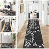 ZUZEKU Tappeto passatoia da cucina, lavabile, antiscivolo, per corridoio, soggiorno, camera da letto, venduto al metro, personalizzabile, 80 x 160 cm, colore: bianco e nero