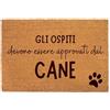 Lupia Zerbino Ingresso Esterno 40x60 cm OSPITI APPROVATI DAL CANE, Zerbino Ingresso Casa Simpatico in Fibra di Cocco Resistente, Tappeto Porta con Scritta, Base Antiscivolo PVC, Interno Esterno