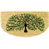 Casa Service SOAVE Zerbino 40x75cm Mezzaluna in Cocco Naturale e Gomma PVC Rettangolare per ingresso con Albero della vita (B - Black Green)