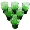 ARTIGIANATO VULCANO Set da 6 bicchieri marocchini in vetro beldi' verde h 12 x 6 cm 6 oz- 180 ml circa