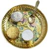 BRACOP® Set di 5 piatti Bhog per Bhog piatti induisti per Pooja articoli religiosi per Pooja con pavone Piatto decorativo in rilievo Pooja Samagri per la casa articoli religiosi accessori per templi