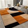 IUCUHE Tappeto Salotto Moderno Pelo Corto, Tappeto Camera Da Letto Disegno Geometrico 3D Astratto Per Soggiorno, Camera Da Letto, Sala Da Pranzo,Dimensione:140x200cm Colore:Nero/Arancione/Marrone scuro