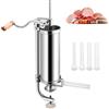 GYMAX Insaccatrice Manuale, Produzione di Salsicce, Macchina per Salsiccia in Acciaio Inossidabile, con Tubi di Riempimento di Diversi Diametri, Morsetto da Tavolo (Verticale, 2,5 kg)