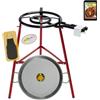 COMBOI - Paellero gas butano 40 cm, paella set bruciatore, paella da 46 cm, supporto gambe rinforzate, livello, grembiule, ricettario digitale.
