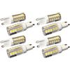 A2ZWORLD 8 Pezzi Lampadina LED G9 220V, 4W 400LM, Bianco Caldo 3000K, 32 SMD 2835, Luce 360°, Ø15x44mm, per Plafoniere Lampade Decorative e Faretti