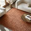 SIMPEX Tappeto in Cotone Chenille Terracotta 200x290 cm Lavabile, Stile Boho, Antiscivolo e Morbido, Pelo Corto, Monocromatico Mélange, Per Soggiorno, Camera, Ufficio e Cucina