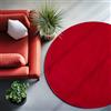 SIMPEX Tappeti a pelo corto, Unicolor - Monocroma, Tappeto Rosso, 200 cm Rotondo, Tappeti in stile moderno, Tappeto soggiorno