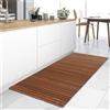 HomeLife il Tappeto Cucina Antiscivolo Lavabile in PVC, 100% Made in Italy: Scegli il Tappeto Passatoia Cucina Lavabile in Vinile e Proteggi i tuoi Pavimenti da Olio e Macchie | Bamboo Marrone, 52X280