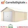 Box in Acciaio Zincato Casetta da Giardino in Lamiera Box Auto 4.38 x 7.24 m x h 3.31 m - 585 KG - 31.7 metri quadri - BEIGE