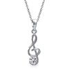 Bling Jewelry Insegnante Di Musica Studente Cz Accento Musicista Chiave Di Violino Pendente A Forma Di Nota Musicale Per Donne Adolescenti .925 Argento Sterling