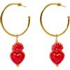 MARARDI Orecchini Donna Italiani in Ceramica di Caltagirona Circo Rosso Lunghi Handmade Gioielli Eleganti per Tutti i Giorni Eventi Matrimoni Occasioni Speciali