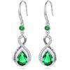 Eusense Orecchini Goccia Pendente Orecchini Infinito in Smeraldo Gioiello per Donna, Regalo per Festa della Mamma Anniversario o San Valentino