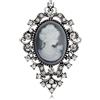 Theaque Cammeo vintage elegante vittoriano Lady Beauty con spilla di cristallo