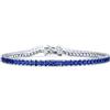 Bling Jewelry Bracciale da sposa 10CT semplice classico in zirconia cubica quadrata simulata zaffiro blu reale brillante taglio principessa AAA CZ per donne per ballo in argento sterling .925