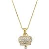 Argenteria MB Ciondolo Campanella Capri in Argento Sterling 925 Placcato Oro Giallo 18kt con Pavè di Zirconi Bianchi, Gioiello Elegante Donna abbinabile a collana o bracciale