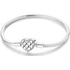 Hapour Bracciale con Ciondolo per Donna in Argento Sterling, Bracciale a Catena Serpente con Chiusura a Cuore, Ciondolo da Viaggio, Momenti, Bracciale Europeo Compatibile con Ciondi Pandora, Regalo per Lei