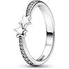 PANDORA Anello brillante Moments Shooting Stars in argento Sterling con zirconia cubica trasparente, 54
