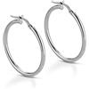 Donipreziosi Cerchi in Argento 925% Coppia Orecchini Uomo Donna Unisex - Spessore 2 mm Diametro interno 25 mm