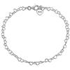 Aotiwe Cavigliera da uomo, in argento Sterling, con catena a forma di cuore traforato, gioiello da donna, Argento sterling, Nessuna pietra preziosa