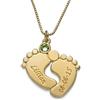 MyNameNecklace MYKA - Gioielli per Neomamme - Collana personalizzata con I piedi di bambino - Regali per la Festa della Mamma (Placcato oro 18K)