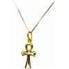 PEGASO GIOIELLI - Collana Oro Giallo 18kt (750) Catenina Veneta Pendente Croce della Vita Donna Ragazza Bambina