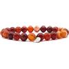KARDINAL WEIST corniola bracciale, perle di gemma, gioielli per uomo e donna, chakra - vitalità - felicità - coraggio - forza (L, corniola)