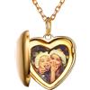 SILVERCUTE Collana Donna Argento 925 con Foto Personalizzata Medaglione Cuore Ciondolo Portafoto Argento 925 Placcato Oro Collana Personalizzata con Foto + Incisione Idee Regalo Gioielli Donna