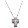 Damiano Argenti Collana con Croce in Argento Sterling 925 e Zirconi Colorati Bianco