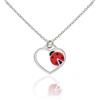 Sakrami Collana in Argento 925 con Cuore e Coccinella Smaltata + Confezione regalo personalizzata - per Bambina e Ragazza - idea regalo per nascita, battesimo, comunione, compleanno,Natale