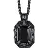 Richsteel Collana Ossidiana Nera Ciodolo Uomo Hiohop Gotico Collana Uomo Acciaio Impermeabile e Anallergico di alta Qualità Confezione Regalo