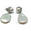 OTTAGONO ORECCHINI IN ARGENTO 925 PERLA CON GIRO ZIRCONI E PERLA SCARAMAZZA VERA (AMFO0190)