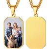 U7 Collana con Foto Personalizzata Donna Uomo Ciondolo Portafoto Ottangonale Placcato Oro 18K Collana Uomo Personalizzata con Foto e Incisione Regalo per Compleanno Natale Festa del Padre
