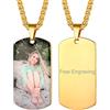 Suplight Collana con Foto Personalizzata e Incisione Ciondolo Portafoto Acciaio Inossidabile Collana Portafoto Personalizzabile Collana Uomo Acciaio Personalizzata