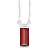 Jay Jools Collana con ciondolo solitario granato da donna, in argento Sterling 925, gioiello classico con granato rosso, catenina da 45,7 cm, pietra preziosa, granato, Gemma, Granato